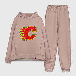 Женский костюм оверсайз Calgary Flames, цвет: пыльно-розовый