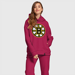 Женский костюм оверсайз Boston Bruins, цвет: маджента — фото 2