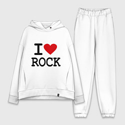 Женский костюм оверсайз I love Rock, цвет: белый