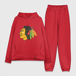 Женский костюм оверсайз Chicago Blackhawks, цвет: красный