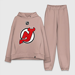 Женский костюм оверсайз New Jersey Devils: Kovalchuk 17, цвет: пыльно-розовый