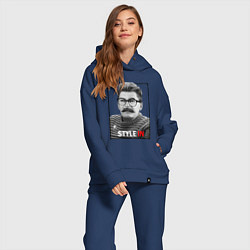 Женский костюм оверсайз Stalin: Style in, цвет: тёмно-синий — фото 2