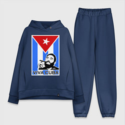 Женский костюм оверсайз Fidel: Viva, Cuba!, цвет: тёмно-синий