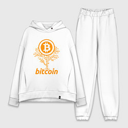 Женский костюм оверсайз Bitcoin Tree цвета белый — фото 1