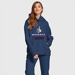 Женский костюм оверсайз Russia judo, цвет: тёмно-синий — фото 2