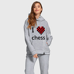Женский костюм оверсайз I love chess, цвет: меланж — фото 2