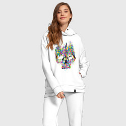 Женский костюм оверсайз Череп, цвет: белый — фото 2