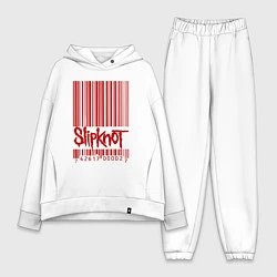 Женский костюм оверсайз Slipknot: barcode, цвет: белый