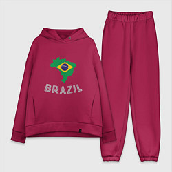 Женский костюм оверсайз Brazil Country, цвет: маджента