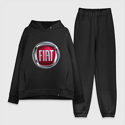 Женский костюм оверсайз FIAT logo, цвет: черный