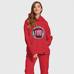 Женский костюм оверсайз FIAT logo, цвет: красный — фото 2