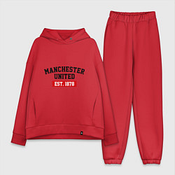 Женский костюм оверсайз FC Manchester United Est. 1878, цвет: красный