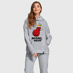 Женский костюм оверсайз Miami Heat-logo, цвет: меланж — фото 2