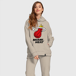Женский костюм оверсайз Miami Heat-logo, цвет: миндальный — фото 2