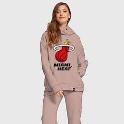 Женский костюм оверсайз Miami Heat-logo, цвет: пыльно-розовый — фото 2