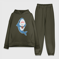 Женский костюм оверсайз Hype Shark, цвет: хаки