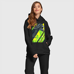 Женский костюм оверсайз Чужой alien, цвет: черный — фото 2