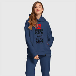 Женский костюм оверсайз Keep Calm & Play Dota, цвет: тёмно-синий — фото 2