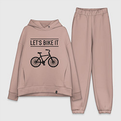 Женский костюм оверсайз Lets bike it, цвет: пыльно-розовый