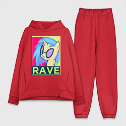 Женский костюм оверсайз DJ Pon-3 RAVE, цвет: красный