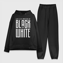 Женский костюм оверсайз Juventus: Black & White, цвет: черный