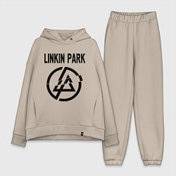 Женский костюм оверсайз Linkin Park, цвет: миндальный