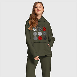 Женский костюм оверсайз TOP: Blurryface, цвет: хаки — фото 2