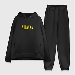 Женский костюм оверсайз Nirvana Нирвана Логотип, цвет: черный