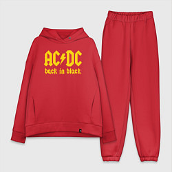 Женский костюм оверсайз ACDC BACK IN BLACK, цвет: красный