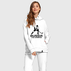 Женский костюм оверсайз Russia: Hockey Champion, цвет: белый — фото 2