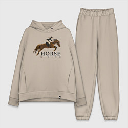 Женский костюм оверсайз HORSE RIDING, цвет: миндальный