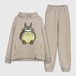 Женский костюм оверсайз Тоторо, цвет: миндальный