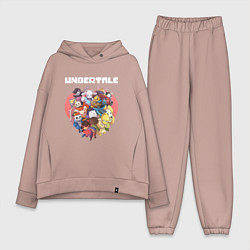 Женский костюм оверсайз UNDERTALE, цвет: пыльно-розовый
