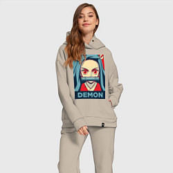 Женский костюм оверсайз Незуко Камадо, цвет: миндальный — фото 2