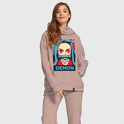 Женский костюм оверсайз Незуко Камадо, цвет: пыльно-розовый — фото 2