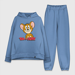 Женский костюм оверсайз Tom & Jerry цвета мягкое небо — фото 1