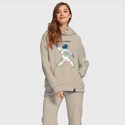 Женский костюм оверсайз Rock in Space, цвет: миндальный — фото 2