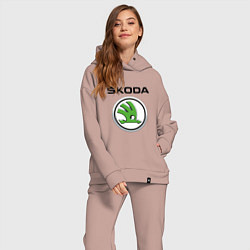 Женский костюм оверсайз SKODA, цвет: пыльно-розовый — фото 2