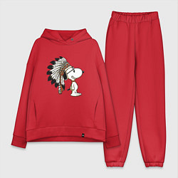 Женский костюм оверсайз Snoopy, цвет: красный