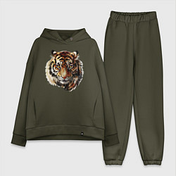 Женский костюм оверсайз Тигр Tiger, цвет: хаки