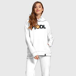 Женский костюм оверсайз HODL Bitcoin, цвет: белый — фото 2