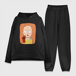 Женский костюм оверсайз Сайтама One Punch Man, цвет: черный