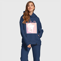 Женский костюм оверсайз Vaporwave Strawberry Milk, цвет: тёмно-синий — фото 2