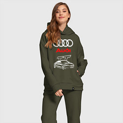 Женский костюм оверсайз AUDI TT АУДИ ТТ СПОРТ, цвет: хаки — фото 2