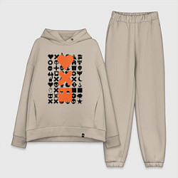 Женский костюм оверсайз Love Death & Robots, цвет: миндальный