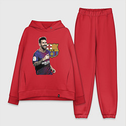 Женский костюм оверсайз Lionel Messi Barcelona Argentina, цвет: красный