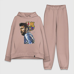 Женский костюм оверсайз Lionel Messi Barcelona Argentina Striker, цвет: пыльно-розовый