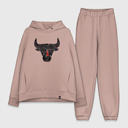 Женский костюм оверсайз Bulls - Jordan, цвет: пыльно-розовый