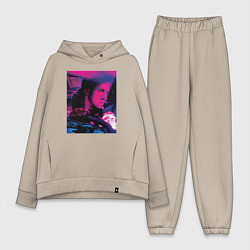 Женский костюм оверсайз Фильм драйв, цвет: миндальный