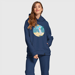 Женский костюм оверсайз Cat Volleyball, цвет: тёмно-синий — фото 2